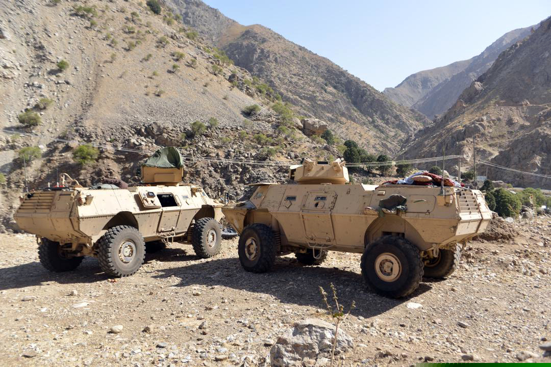 FILE - In this Aug. 25, 2021, file photo, armored vehicles are seen in Panjshir Valley, north of Kabul, Afghanistan. The Taliban said on Monday, Sept. 6, 2021, they have taken control of Panjshir province north of Kabul, the Afghan capital.