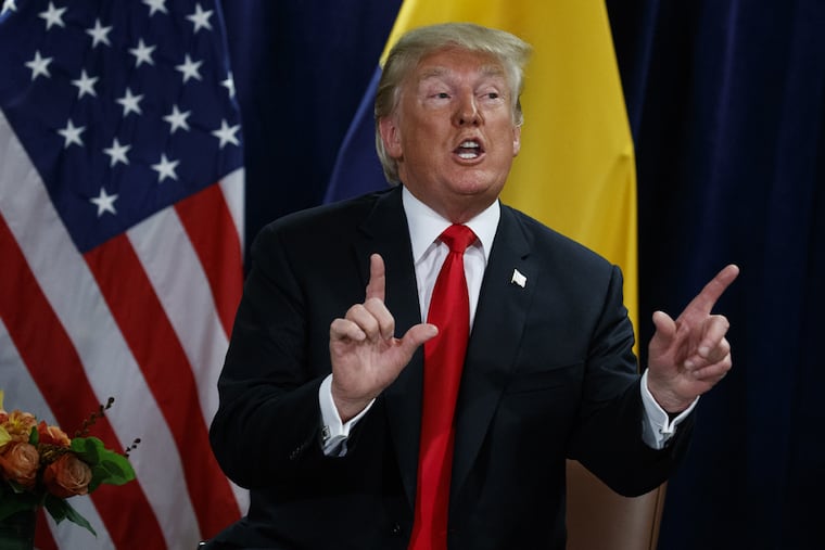 President Donald Trump goes on an angry rant about one of Supreme Court Justice nominee Brett Kavanaugh's accusers during a meeting with Colombian President Ivan Duque at the United Nations General Assembly, Tuesday, Sept. 25, 2018, at U.N. Headquarters.