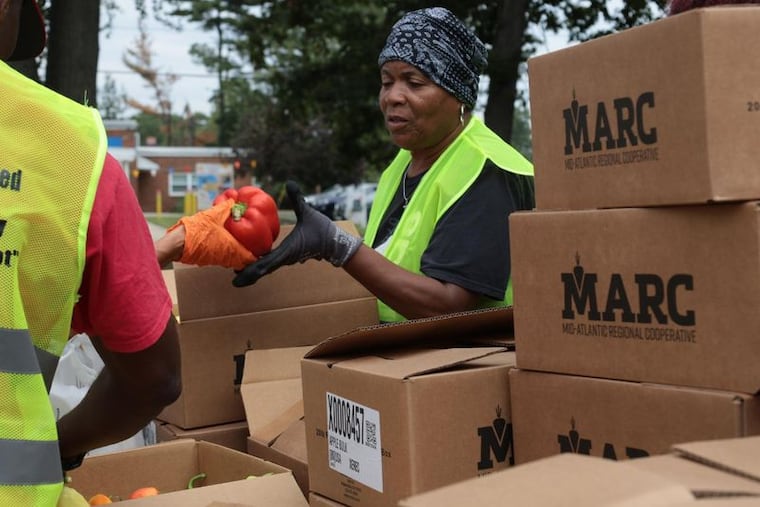 Emergency food is distributed in an image from the Food Bank of South Jersey. A continued government shutdown could leave more than 800,000 New Jersey residents without SNAP benefits starting Nov. 1, putting extra strain on local food banks.