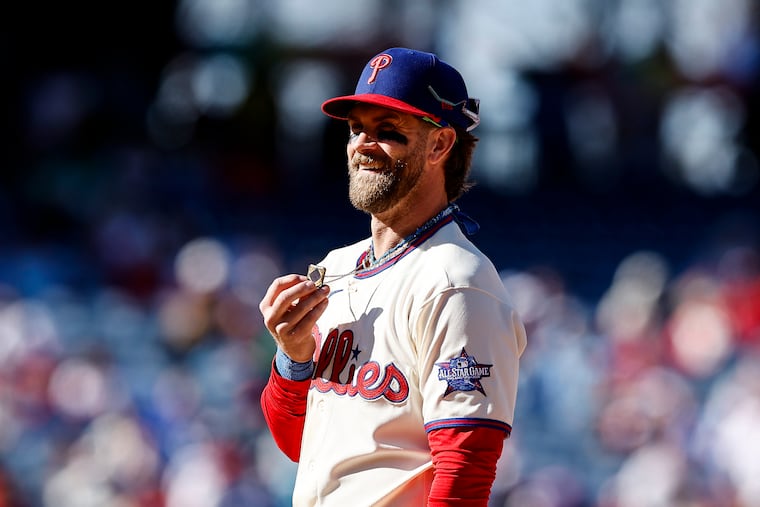 Bryce Harper is eight seasons into a 13-year, $330 million contract with the Phillies.