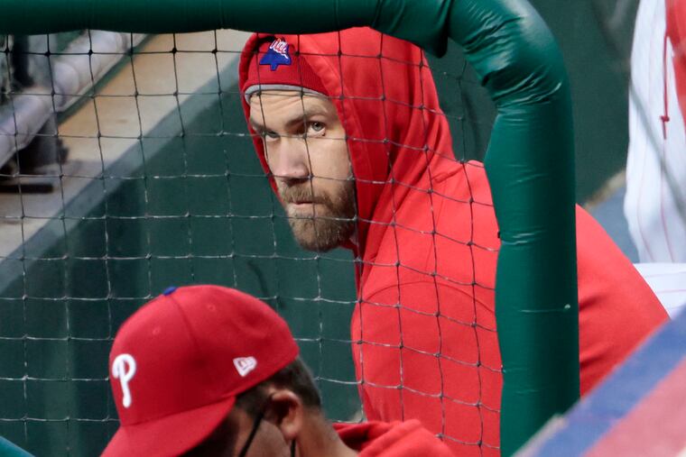 Bryce Harper was hit in the face with a pitch last week, but the bigger concern is his wrist, which also was hit.