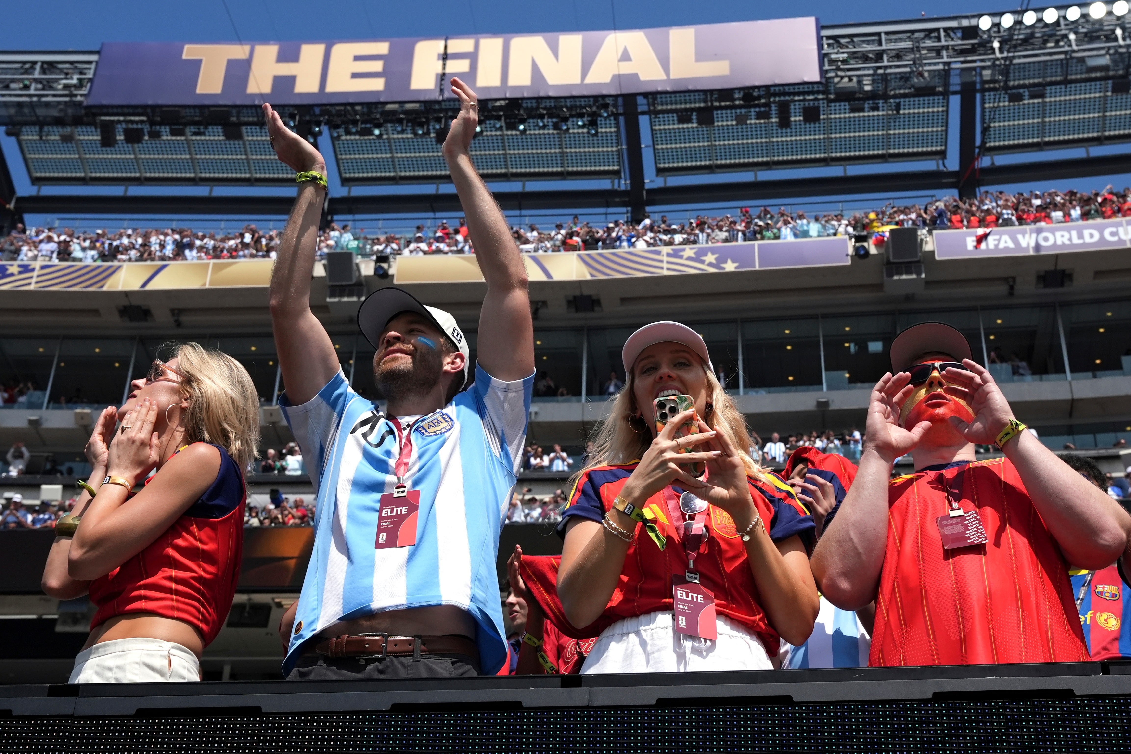 They sing, they stomp, they dance. World Cup fans from Argentina, Spain spent cash at the final