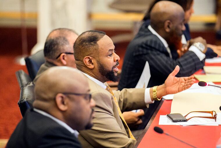 City Councilman Curtis Jones, center, comments on testimony from a member of the Parks & Recreation Department.