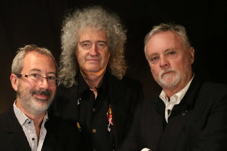 Some of the show's creative team: (from left) writer and director Ben Elton, and co-musical supervisors and Queen founding members Brian May, guitarist, and Roger Taylor, drummer.