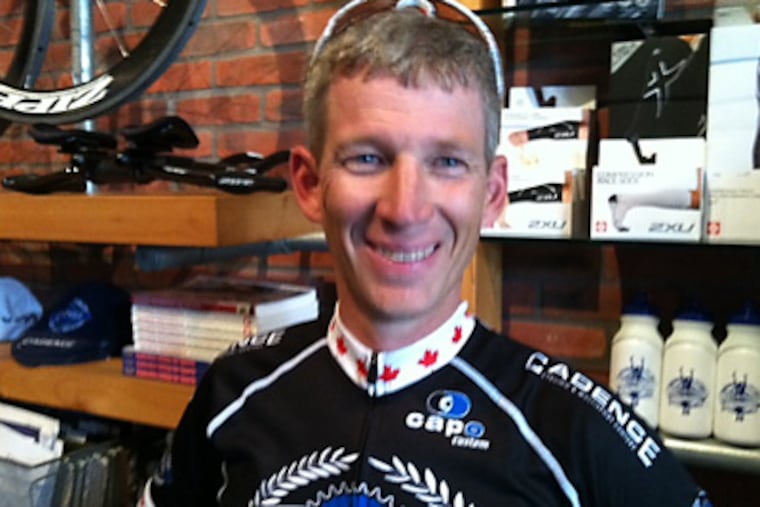 Brian Walton, 45, has many stories of climbing the Manayunk Wall. (Ray Parrillo/Staff)