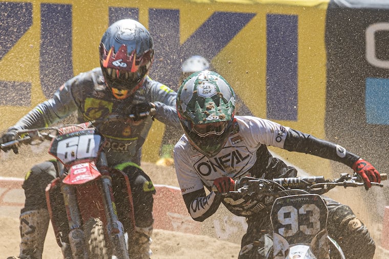 Bryce Shelly (right) is a Telford native who will be competing in the Monster Energy AMA Supercross Championship at Lincoln Financial Field on Saturday.