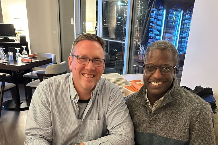 Jason Kingsborough, left, wanted to donate a kidney to his brother-in-law, Rich Green, right. But he wasn't a good genetic match for Green, 52, of Media. Instead, Green and Kingsborough entered a "paired donation," where they were connected with another kidney donor who was a better match for Green -- and had a loved one compatible with Kingsborough. Their paired donation was the 100th of its kind at Penn Medicine in just 12 months.