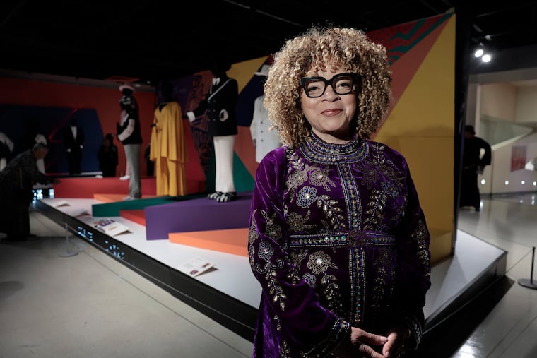 Ruth E. Carter pauses briefly during the “Ruth E. Carter: Afrofuturism in Costume Design” opening gala at the African American Museum in Philadelphia on Saturday, Nov. 1, 2025.