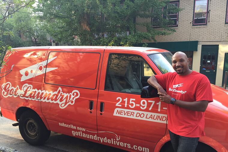 Ray Wall and his wife, Takiyah, are behind the pickup and delivery service Got Laundry?, a business model you can have a clean conscience about using. MICHAEL HINIKELMAN / DAILY NEWS STAFF