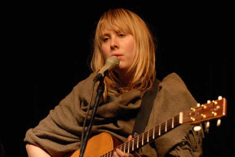Sonya Kitchell on stage at the Tin Angel, where she is doing a "Burn Brightly Residency."