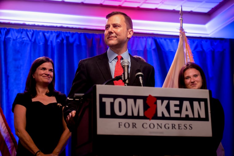 Tom Kean Jr. address supporters during an election night party in Basking Ridge, N.J., on Nov. 8, 2022.