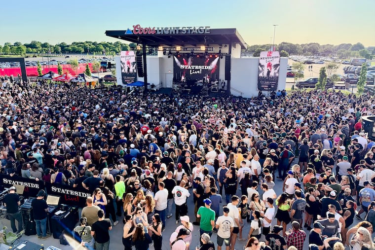 An aerial view of Stateside Live! during their grand reopening on Friday in South Philly.