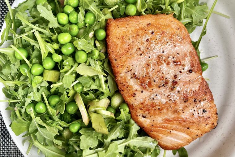 Salmon salad at Bank & Bourbon.