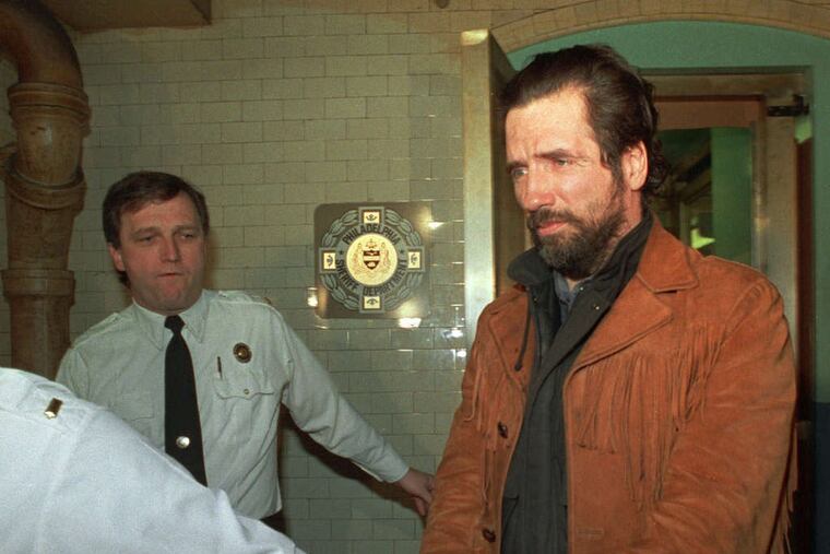 Gary Heidnik is led to his preliminary hearing in the murder ofDeborah Dudley in April 1987.