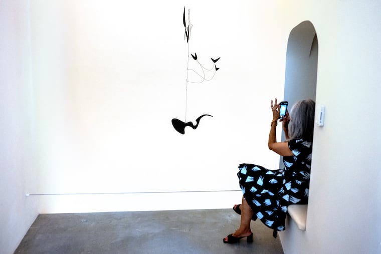 A niche next to Alexander Calder’s mobile “Eucalyptus” (1940) in the Vestige Garden, at Calder Gardens on the Benjamin Franklin Parkway Monday, Sept. 15, 2025, during a preview ahead of next week’s opening to the public.