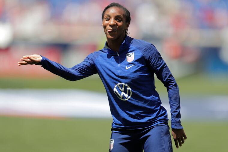 Crystal Dunn's versatility is valued by U.S. coach Jill Ellis, who has at times moved her up to a more attacking role late in games when subs are made.