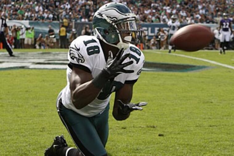 Jeremy Maclin caught a 23-yard touchdown pass against the Ravens on Sunday. (Ron Cortes/Staff Photographer)
