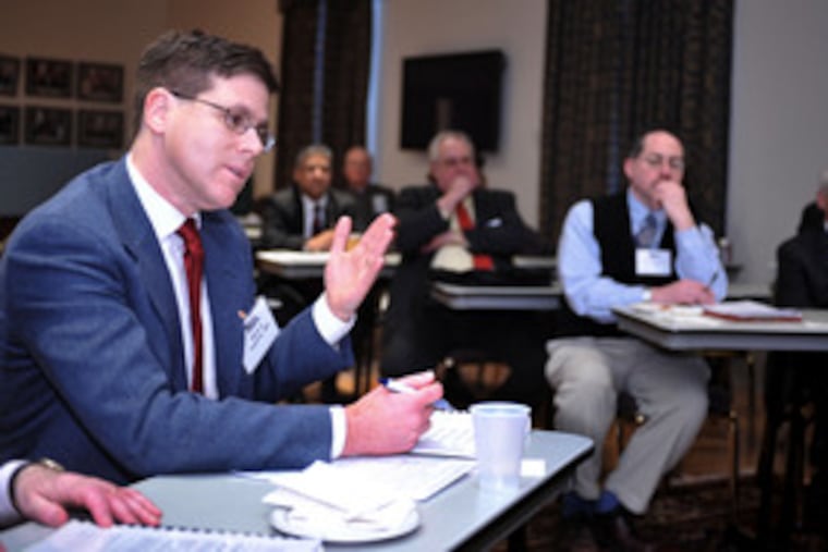 In this 2018 photo, rheumatologist Mark Lopatin is shown participating in mediation training, a project started over the need to address soaring malpractice-insurance rates.