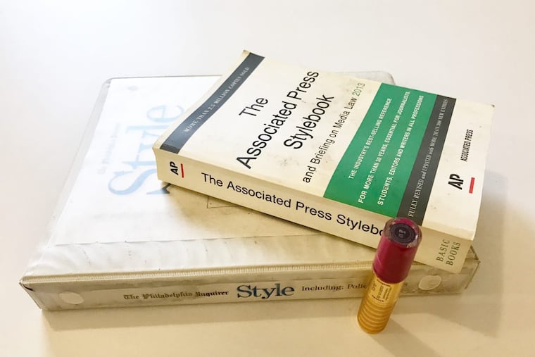 Well-loved stylebooks and the Tarte Lip Sculptor in shade Flirt.