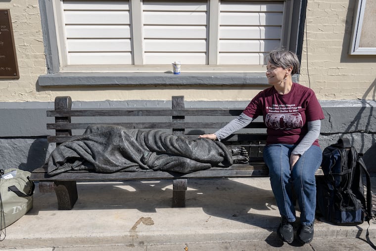 Tootsie Iovine-D’Ambrosio touches a Jesus statue before starting her day helping men and women in need at the St. John’s Hospice in Philadelphia. She’s rounding up old friends from the market, like DiNic’s and Down Home Diner, to cook for the hospice’s annual ball.
