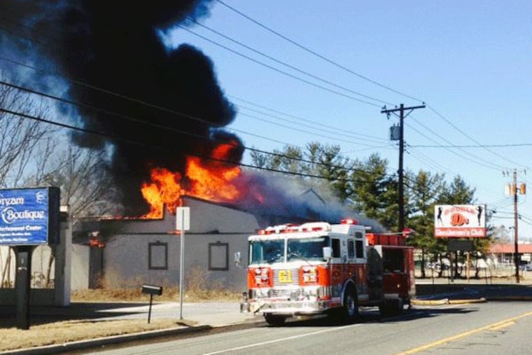 Fire tears through Double D's Gentleman's Club on Thursday afternoon. (Submitted photo)
