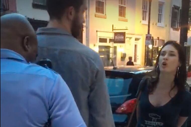 Colleen Campbell verbally assaults a Philadelphia police officer in a tirade that was captured on camera.
