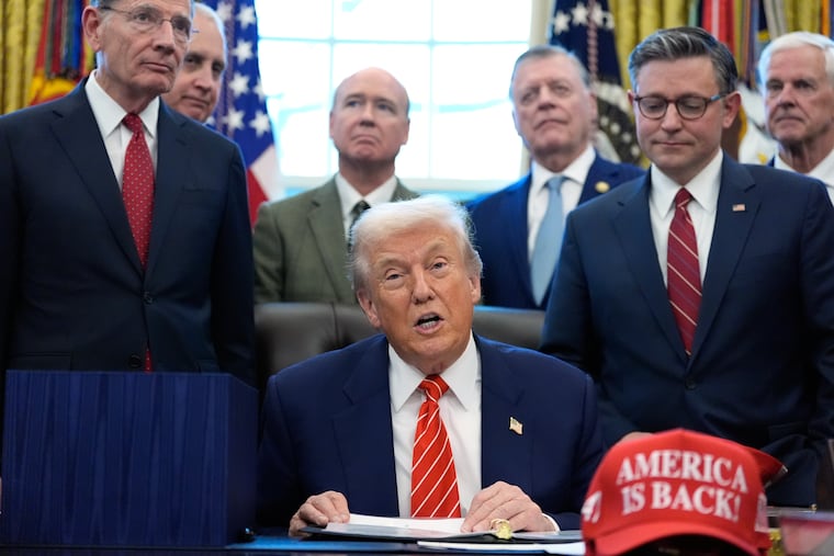 President Donald Trump speaks in the Oval Office of the White House Tuesday.