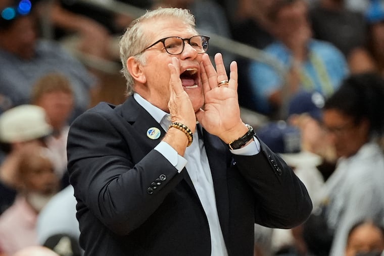 UConn coach Geno Auriemma during the second half of the national championship game against South Carolina.