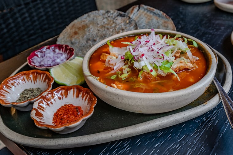 The pozole rojo at La Jefa Cafe.