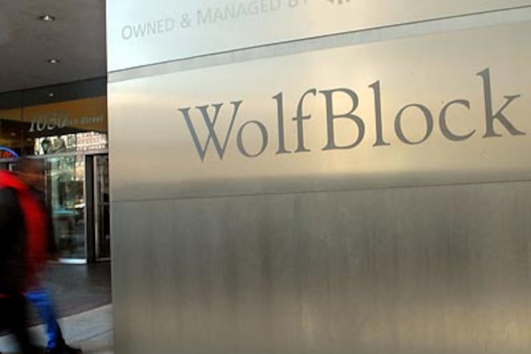 The offices of Wolf, Block, Schorr & Solis-Cohen L.L.P. at 16th & Arch Streets in Center City. (Tom Gralish / Staff Photographer)