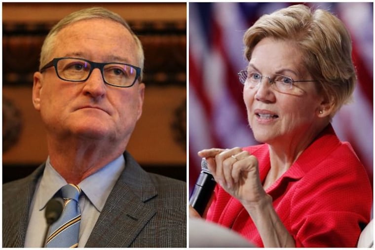 Mayor Jim Kenney is endorsing Massachusetts Sen. Elizabeth Warren in the 2020 Democratic primary race for president.
