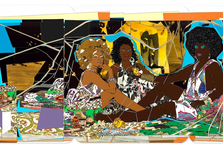 "Le Déjeuner sur l’herbe: Les trois femmes noires," by Mickalene Thomas.
