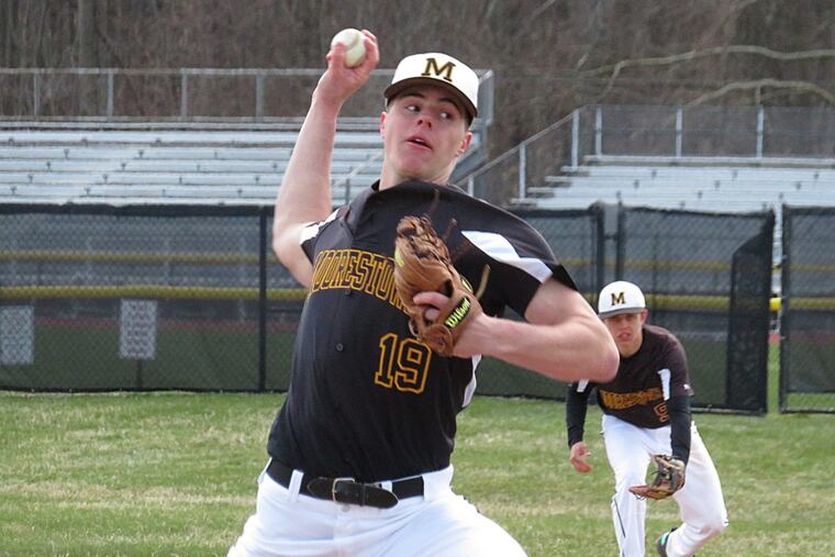 Brian McMonagle pitched five shutout innings in Moorestown's opening 6-2 win over Burlington Township.