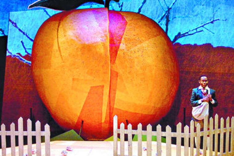 James William Ijames is James in Arden Theatre's "James and the Giant Peach." The production combines live action and computer graphics.