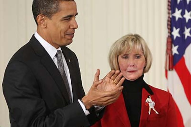 Lilly Ledbetter (right) led the charge for equal pay for women, and the Fair Pay Act signed by President Obama last week is named in her honor. (Ron Edmonds/AP)