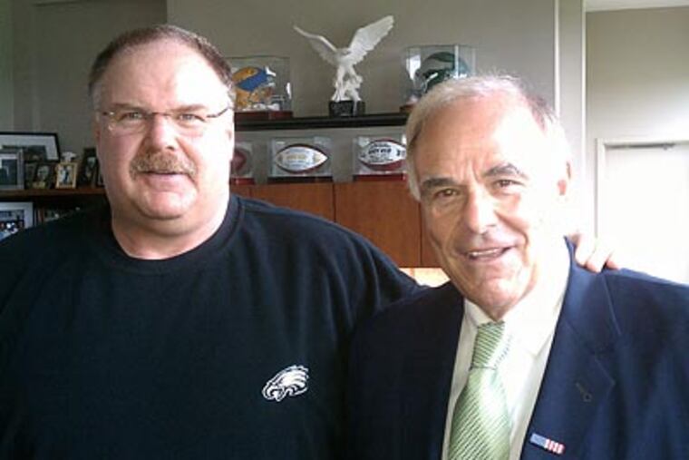 Ed Rendell recently interviewed Eagles coach Andy Reid for the Daily News. (Photo courtesy the Philadelphia Eagles)