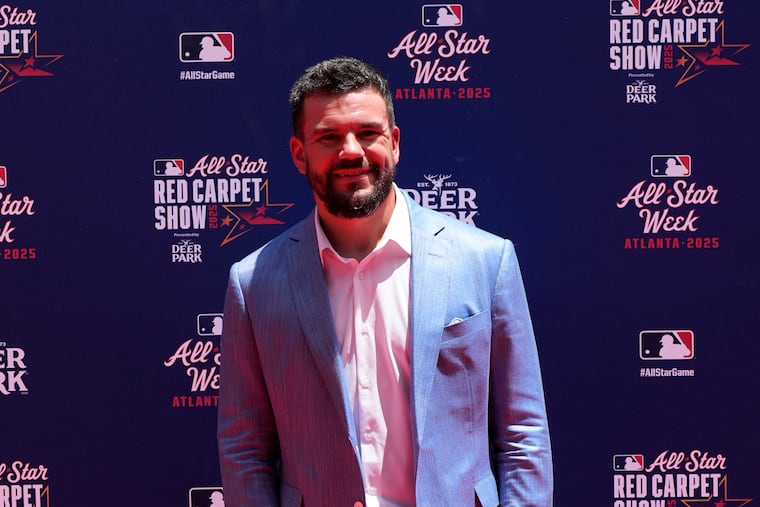 Phillies slugger Kyle Schwarber, shown walking the red carpet in 2025, will likely be one of the many stars to do so at Independence Hall on July 14.