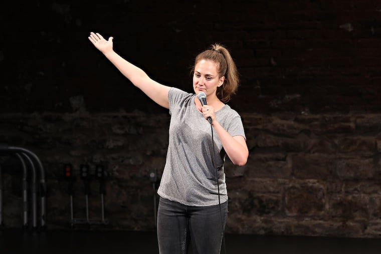 Jacqueline Novak takes part in the curtain call during the opening night of "Jacqueline Novak: Get on Your Knees" at Cherry Lane Theatre on July 22, 2019, in New York City. (Cindy Ord/Getty Images for Reality Testing/TNS)