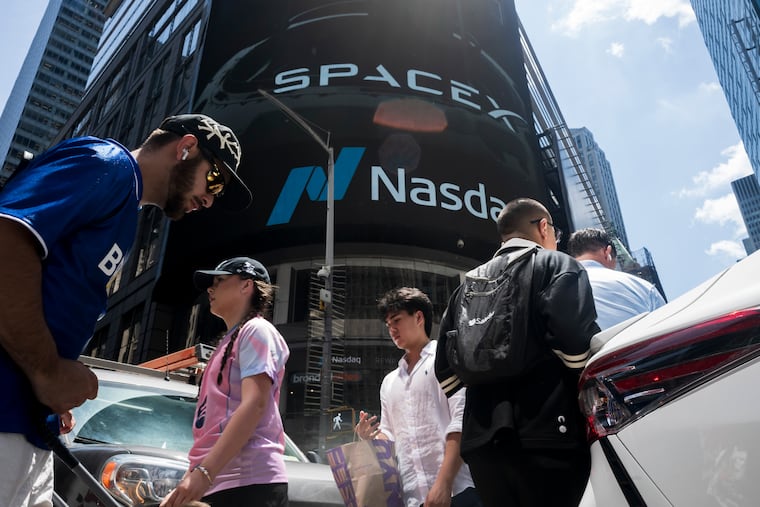 The Nasdaq exchange in New York, June 12, 2026, the first day of trading for SpaceX shares.