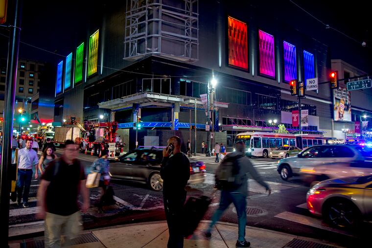 Here's the corner of Market Street at 11th Street outside the Fashion District September 19, 2019. The mall's owner says business is good.