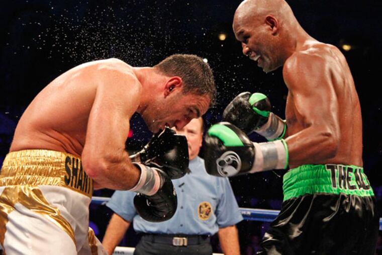 Bernard Hopkins punches Karo Murat. (Ron Cortes/Staff Photographer)