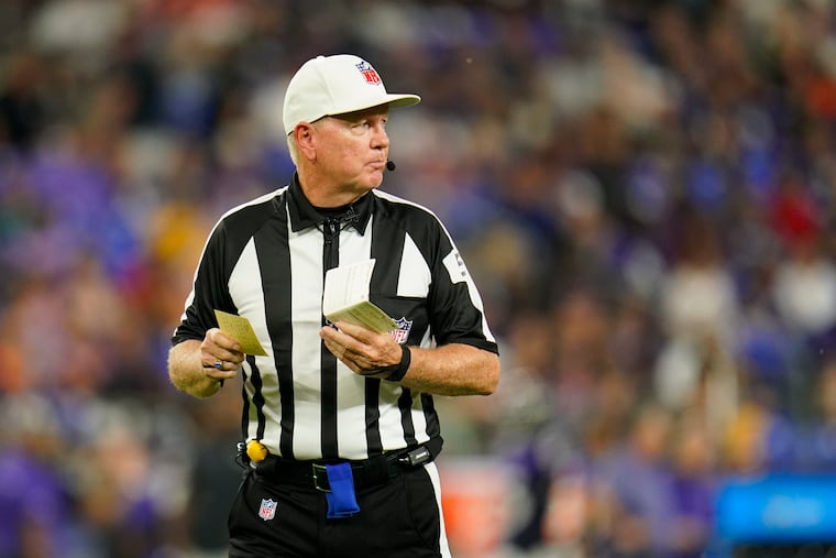 Referee Carl Cheffers in 2022. Cheffers was the head official in a Steelers-Lions game this weekend with controversial calls.