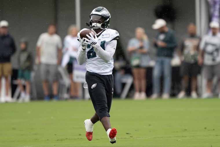 Eagles rookie Drew Mukuba looks to be gaining on Sydney Brown in the race for the starting safety spot.