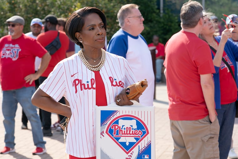 Barbara (Sheryl Lee Ralph) outside of Citizens Bank Park for the "Ballgame" episode of 'Abbott Elementary.'