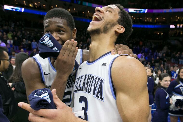 Kris Jenkins (left), Josh Hart would have laughed after the results of Monday's virtual game.