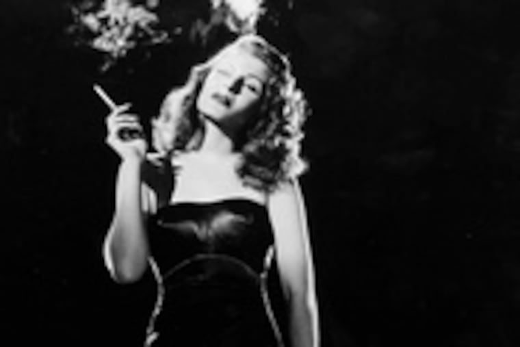 In the film classic "Gilda," starring Rita Hayworth , the gay theme is front and center. Hayworth plays the woman who breaks up the union of George Macready and Glenn Ford.