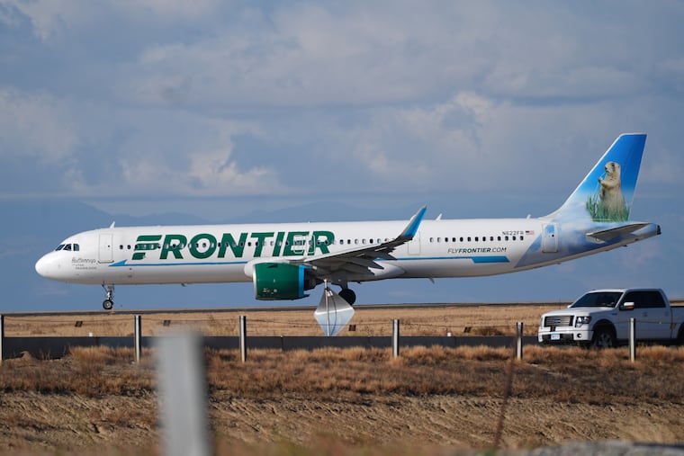 A Frontier Airlines flight from Denver International Airport was aborted Friday night after it hit a pedestrian on the runway.