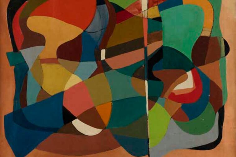ARTSY24c Morris Blackburn's painting, "Orchestration" (1945), oil on canvas, at PAFA Alumni Sales