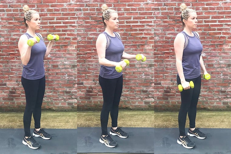 Ashley Greenblatt demonstrates a Zottman curl.