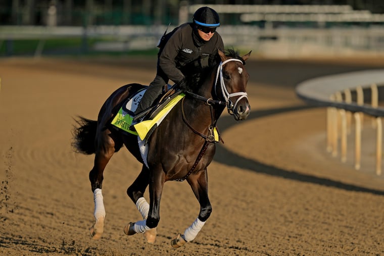 Forte works out at Churchill Downs on May 2, before he was scratched from the Kentucky Derby.